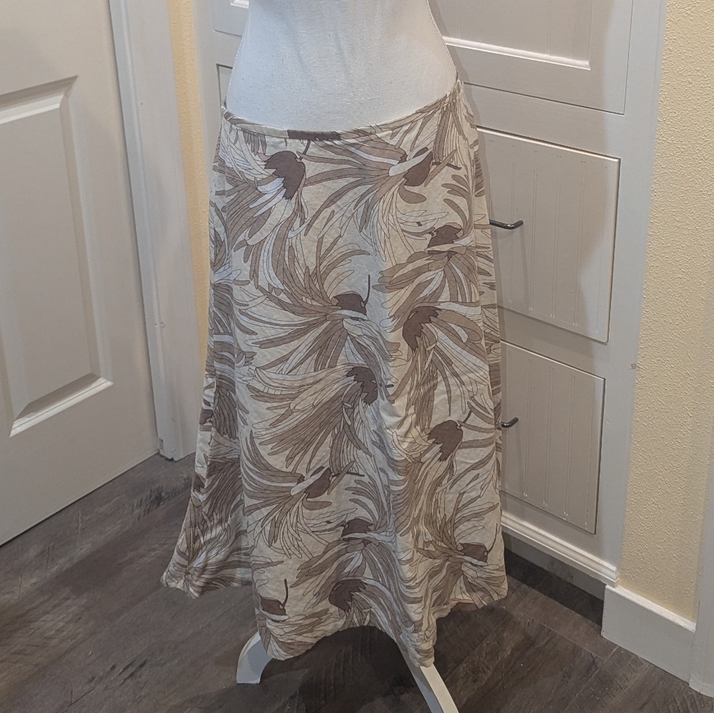 Preston & York Beige and Brown Midi Skirt
